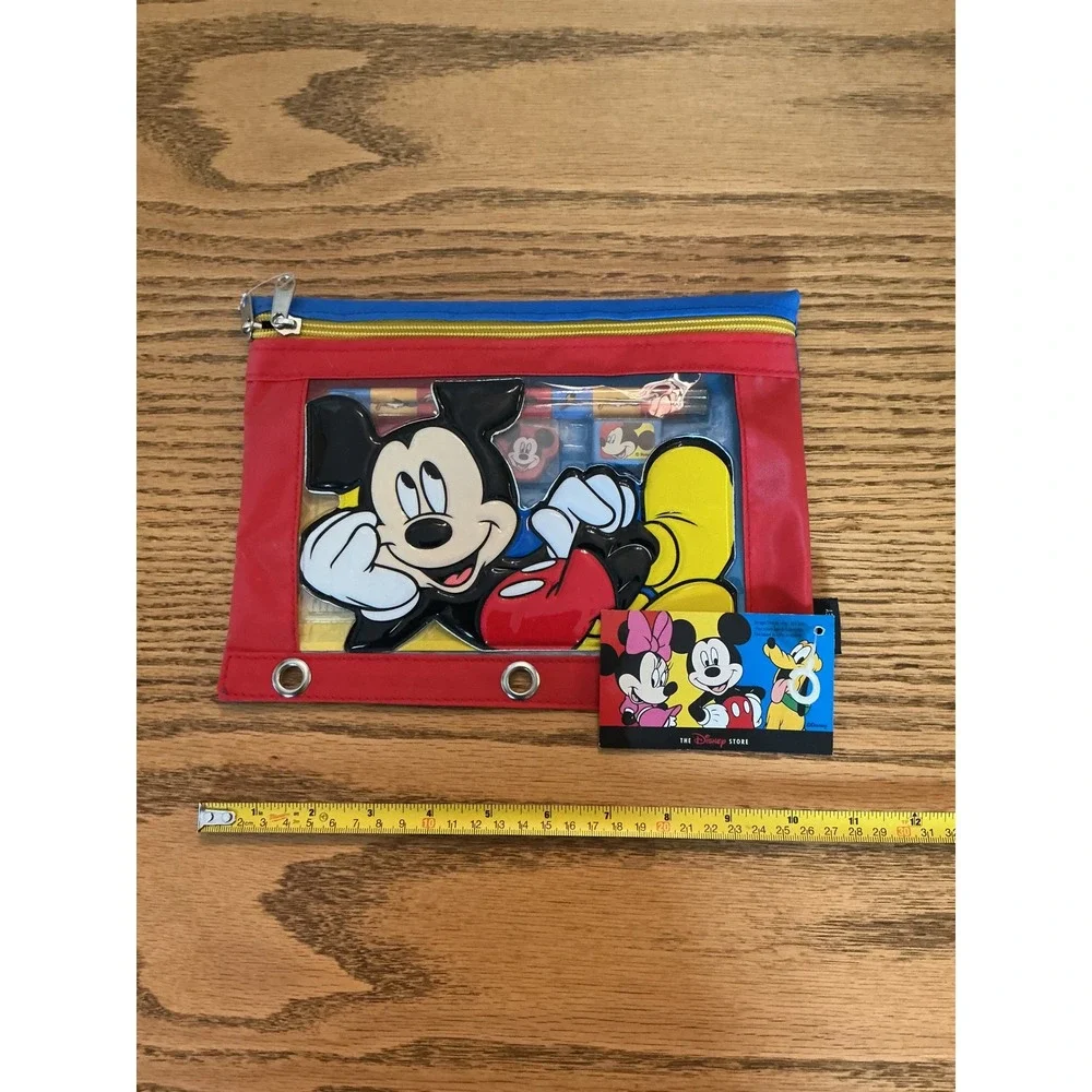 Vintage 1990 Mead Mickey Mouse Electric Mouse 3 Ring Binder Neon Pink 29082